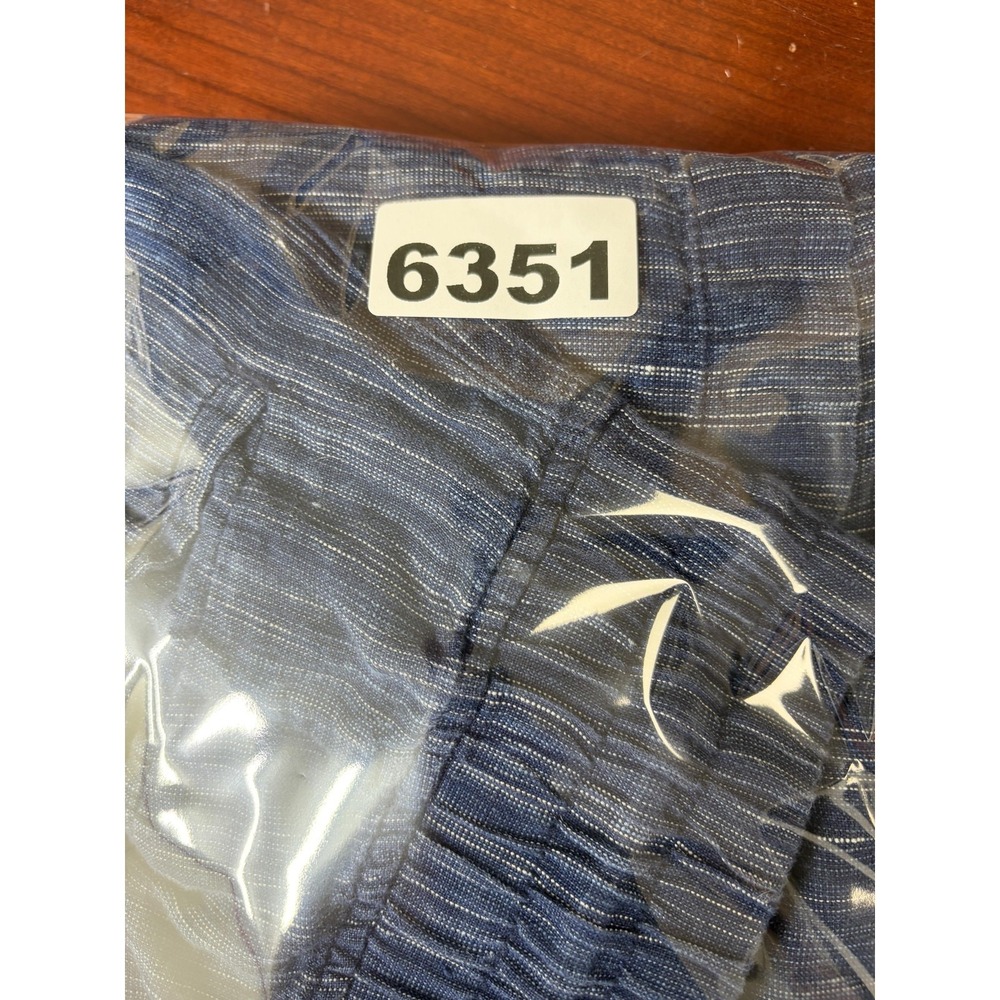Athleta Cabo Linen Wide Leg Pants Womens 4P Blue Stripe Drawstring Zip Pockets - Picture 9 of 9
